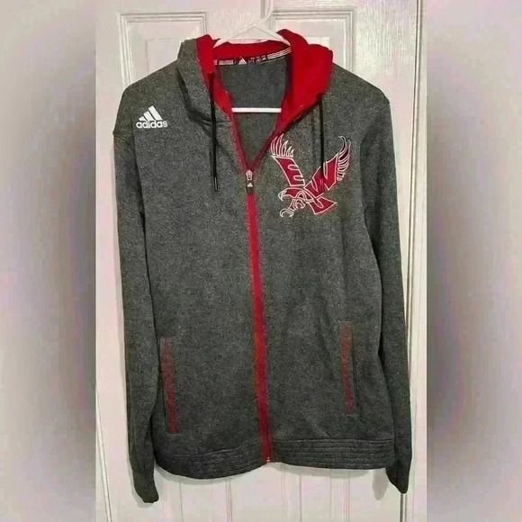 Adidas Men’s Small Eastern Eagles Gray full zippered jacket/hoodie - Picture 1 of 4